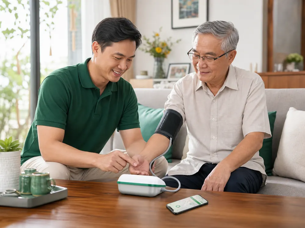 Gia đình tự theo dõi chỉ số sức khỏe tại nhà bằng thiết bị FaCare
