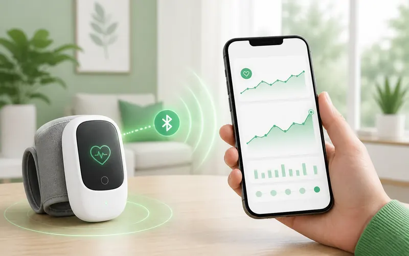 Thiết bị kết nối Bluetooth lưu lịch sử đo trên ứng dụng