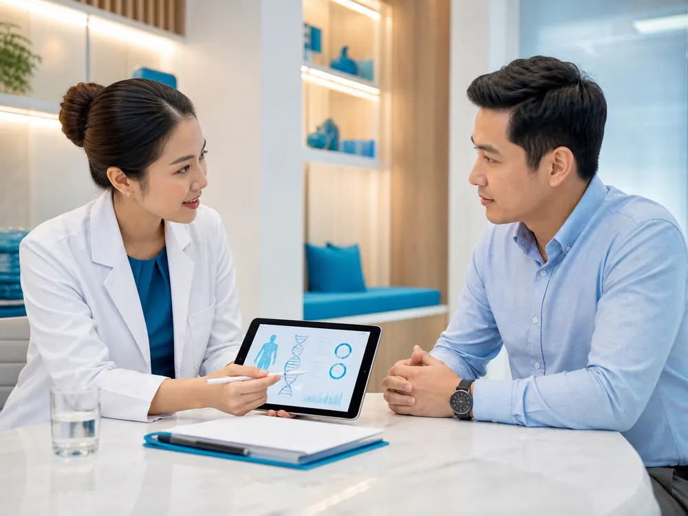 Chuyên viên Vega Life tư vấn kết quả giải mã gen tại Trung tâm SRV