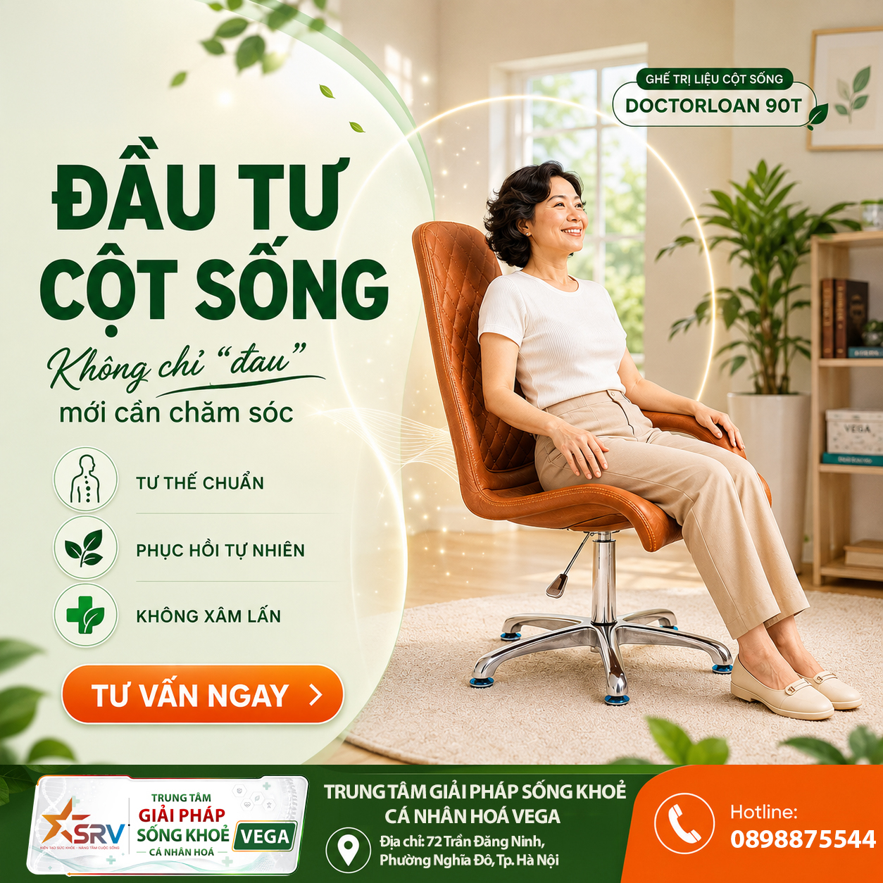 Hướng dẫn chăm sóc cột sống chủ động tại Trung tâm SRV